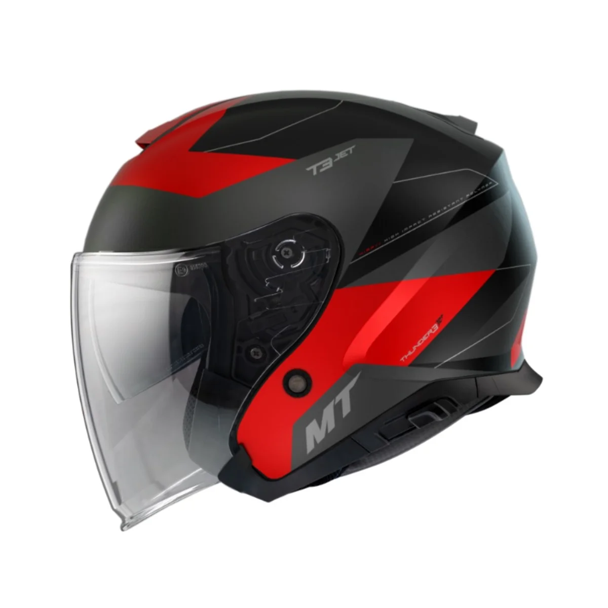 Casca open face MT Thunder III SV Jet Cooper A5 rosu mat (ochelari soare integrati)