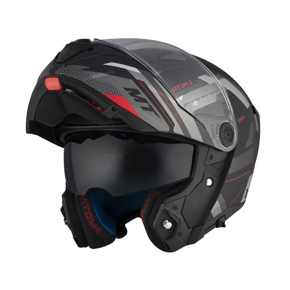 Casca Flip-up MT Atom 2 SV Bast D5 Negru,Gri mat