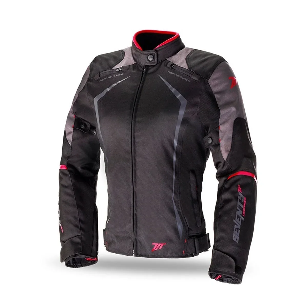 Geaca moto femei Racing Seventy vara/iarna model SD-JR49 Negru/rosu