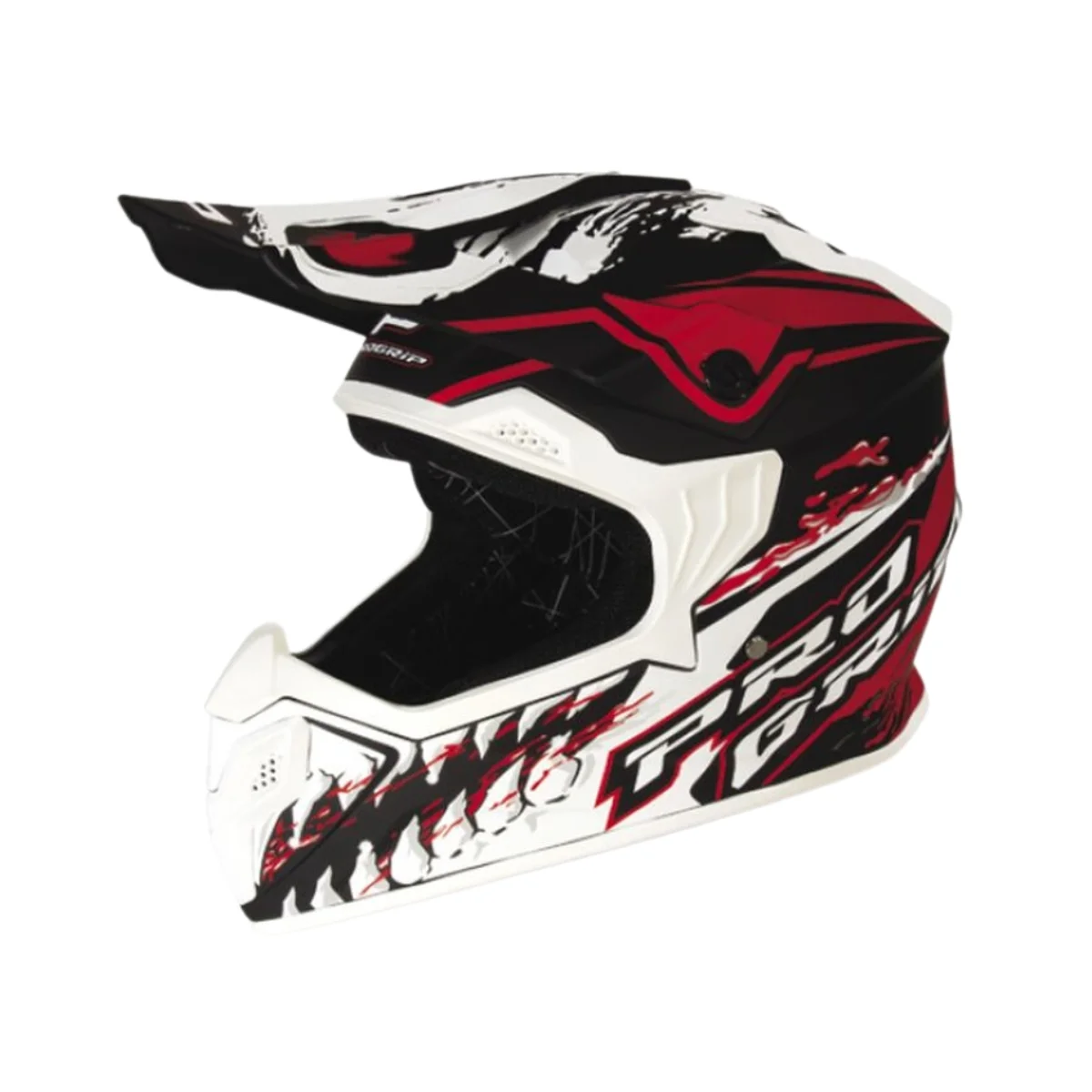 Casca PROGRIP PG3009 Junior/Kid - Alb/Negru/Rosu mat