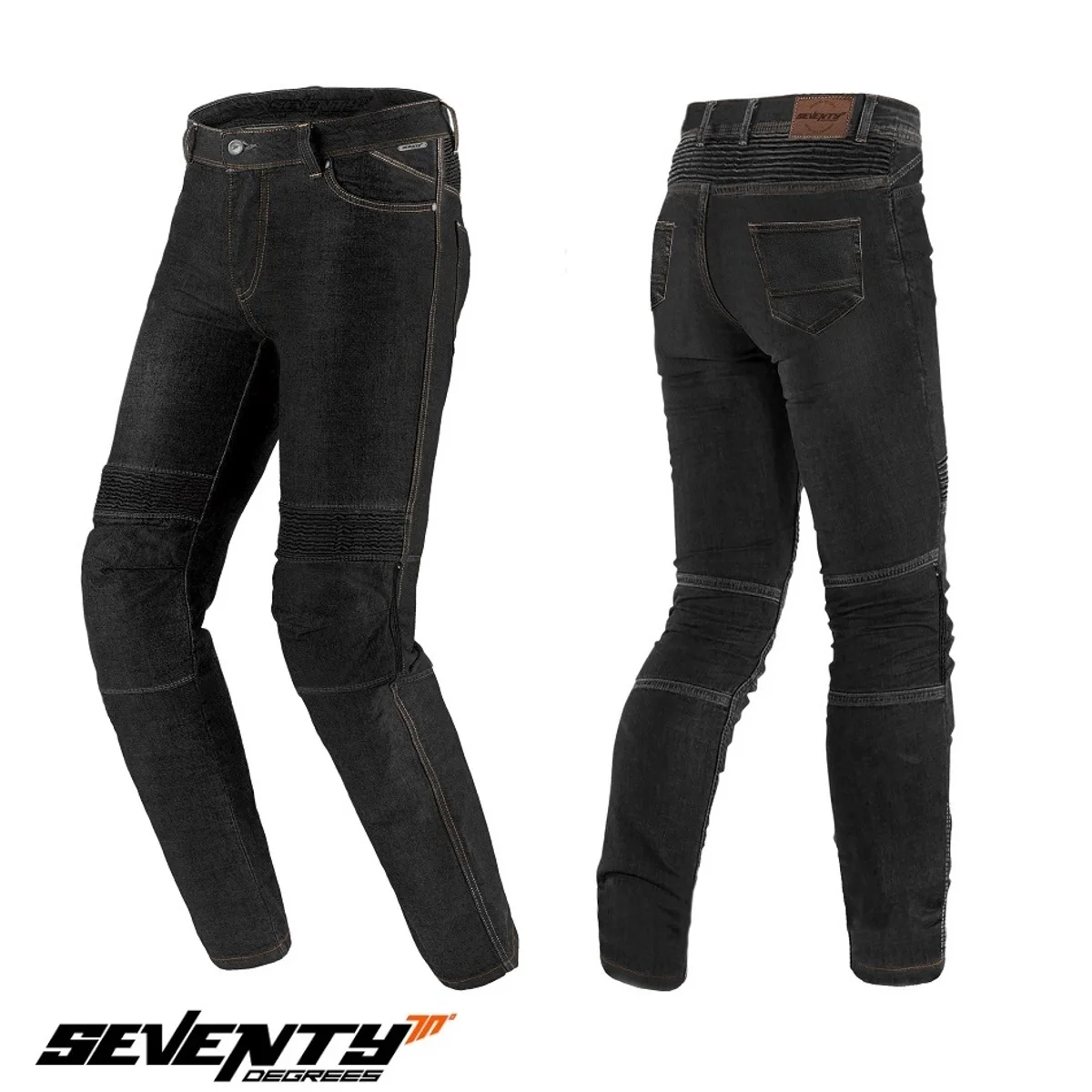 Blugi moto femei Seventy SD-PJ8 Slim fit negru